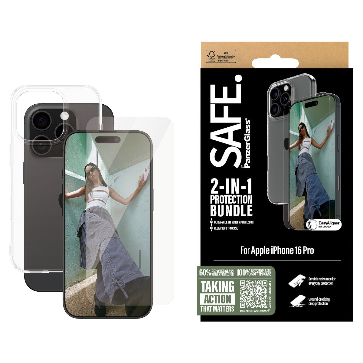 SAFE. by PanzerGlass® 2-in-1 Beskyttelsespakke iPhone 16 Pro